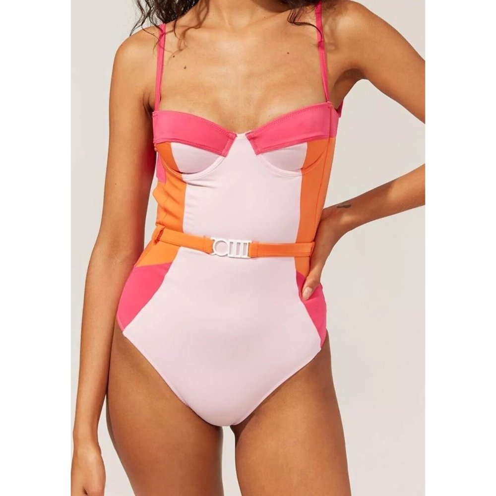 Solid & Striped Spencer One Piece Cantaloupe Lollipop Cloud Pink